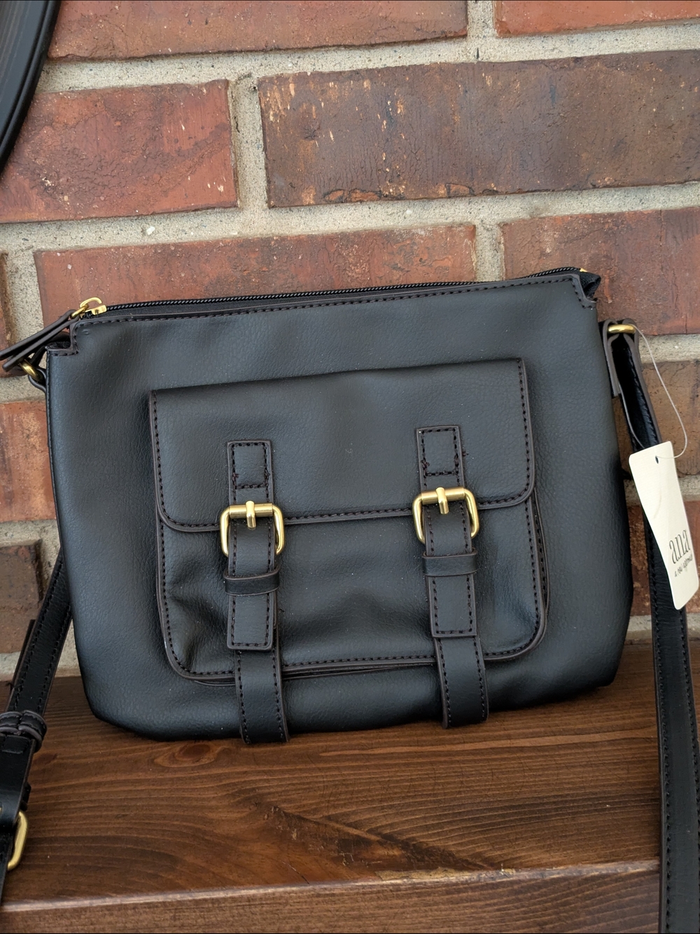 a.n.a Crossbody Bag in Black with Gold Hardware